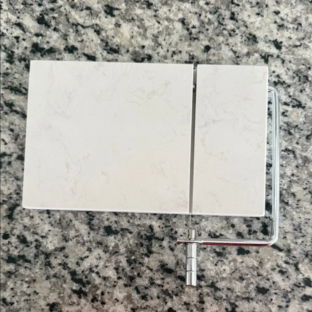Marble Cheese Slicer with Silver Handle